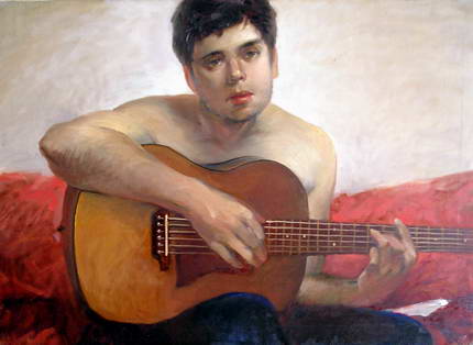 портрет, "Юноша с гитарой"